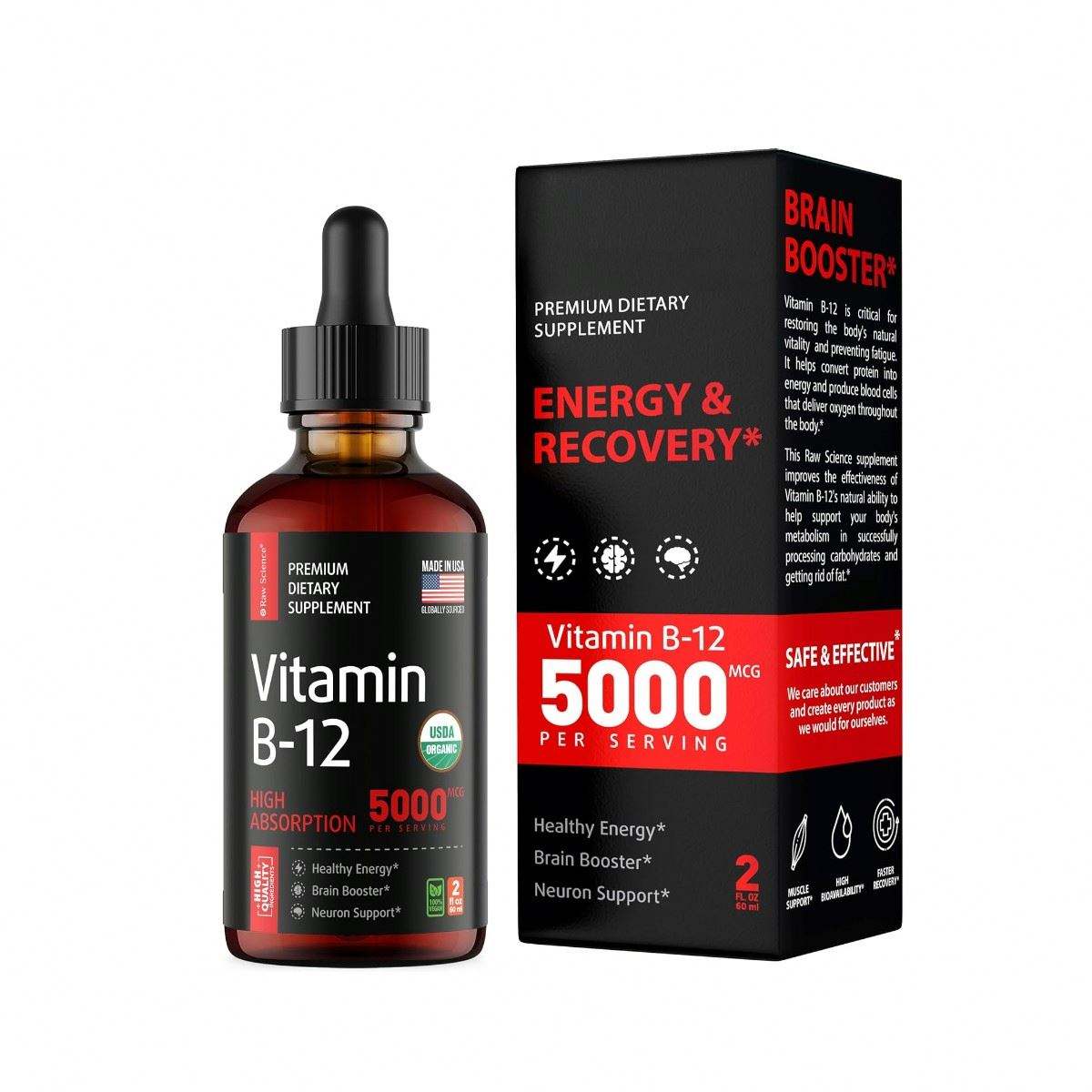 Biotin, Folic Acid & Choline B-Complex Liquid | Supports Energy Metabolism | Vitamin B Supplement